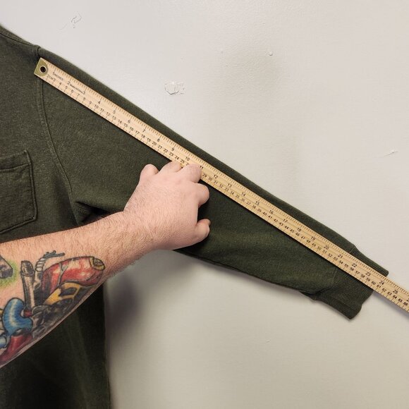 Eddie Bauer Sport Shop Green Pullover Sweatshirt L, Button Neck Long Sleeve - Picture 8 of 8